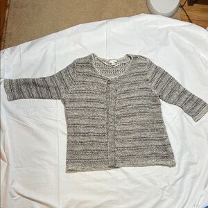 Chic Women's Gray Striped Cardigan